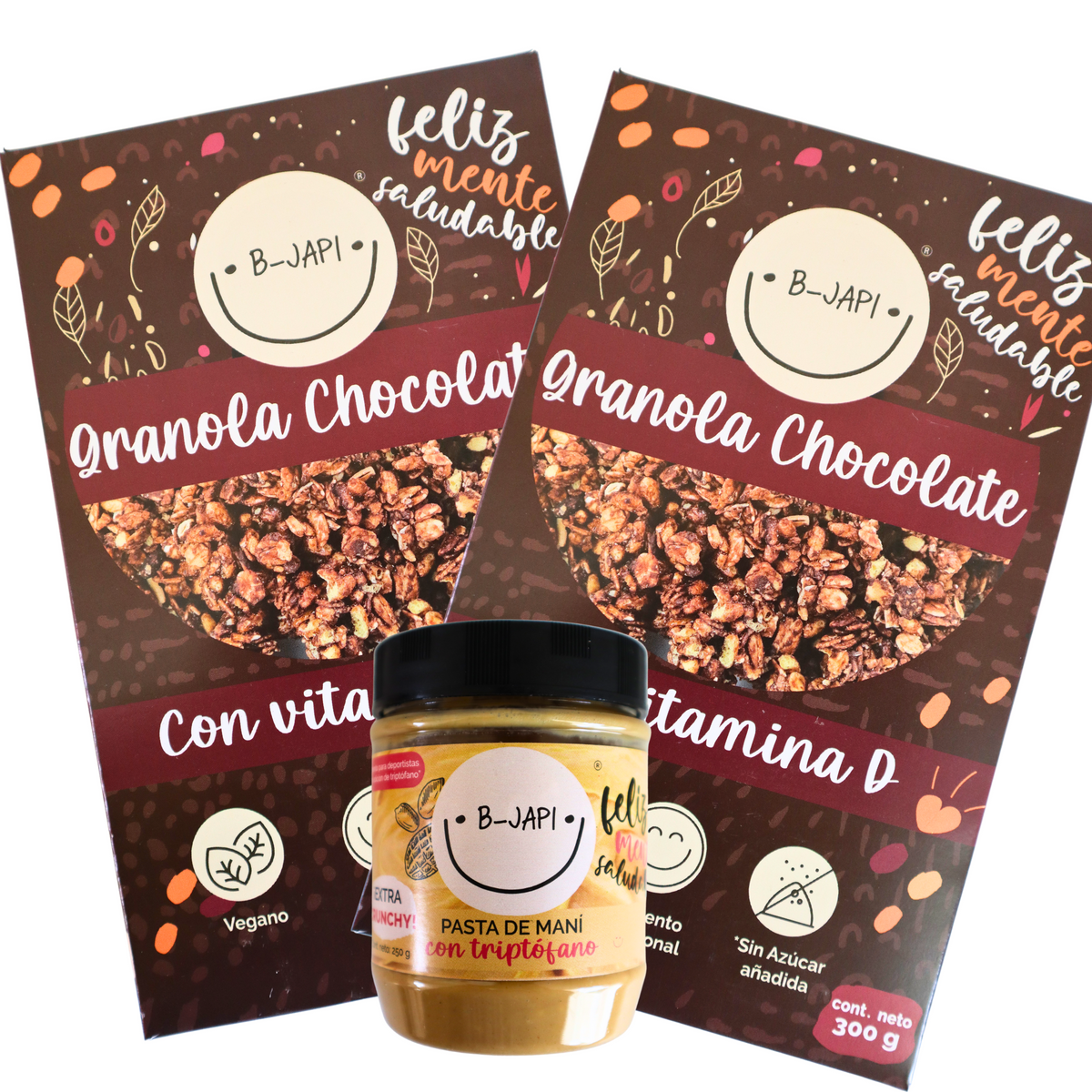 🏷️ Pack Desayuno Feliz: 2 Granolas + 1 Mantequilla de Maní B-Japi Chile