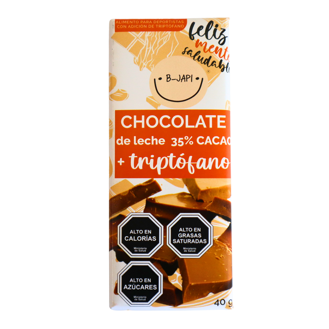 Chocolate de Leche 35% cacao con triptófano. 40 gramos