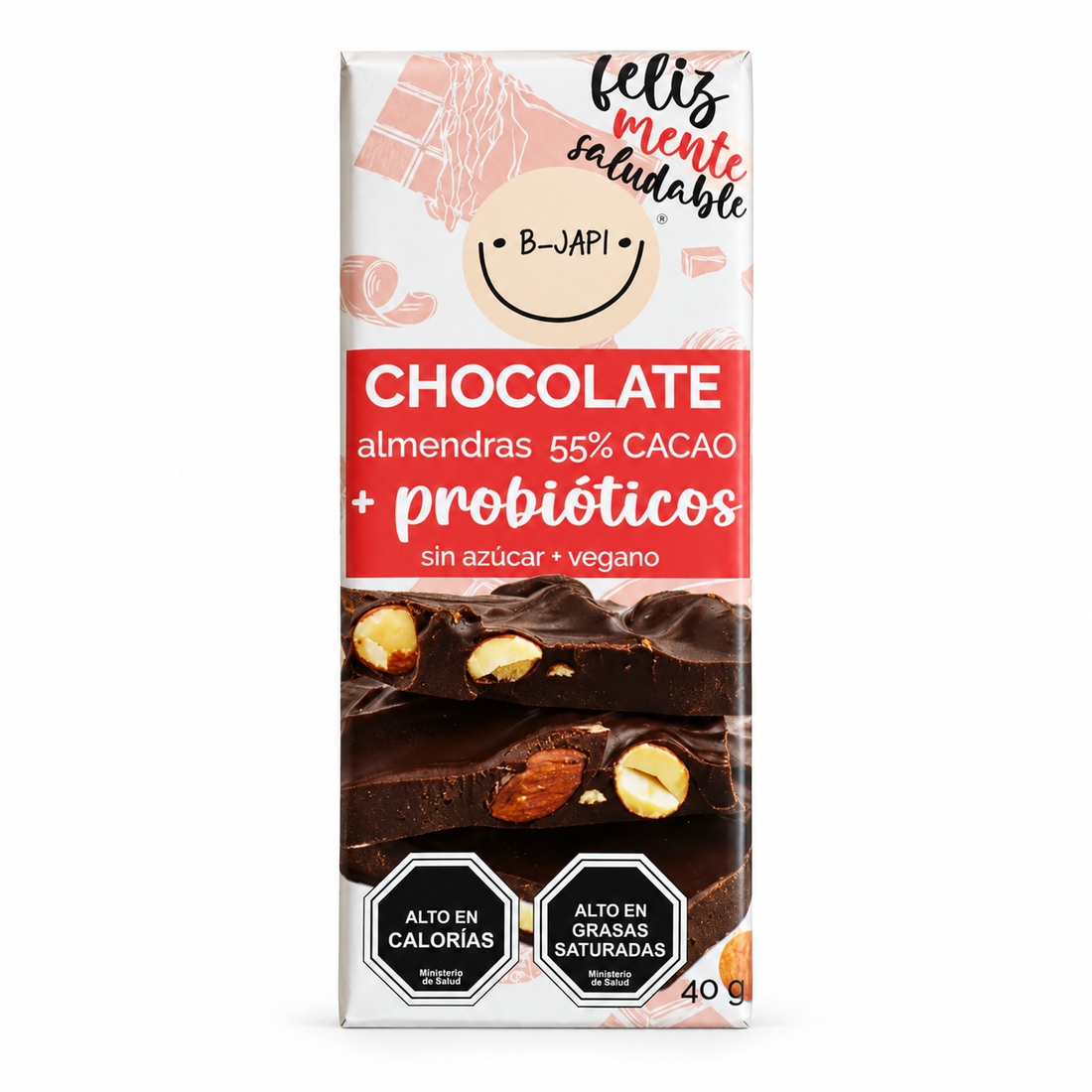 Chocolate Bitter 55% cacao con Almendras + Probióticos