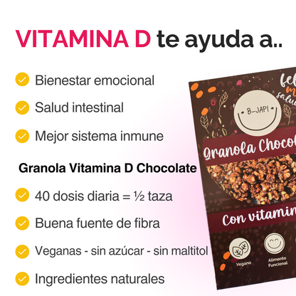 Granola de Chocolate + Vitamina D. 300 gramos B-Japi Chile