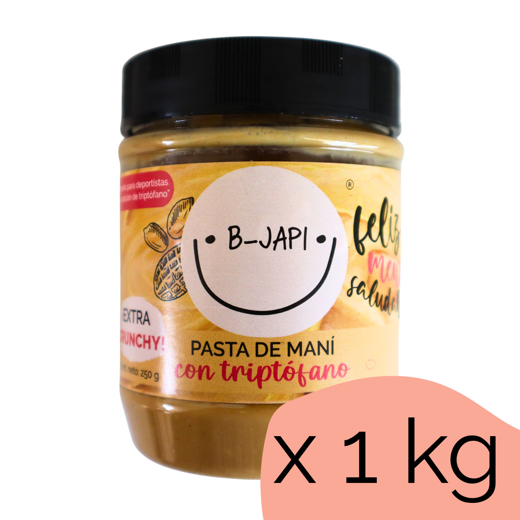 PACK pasta de Maní Crunchy + Triptófano. ¡1 KG! B-Japi Chile