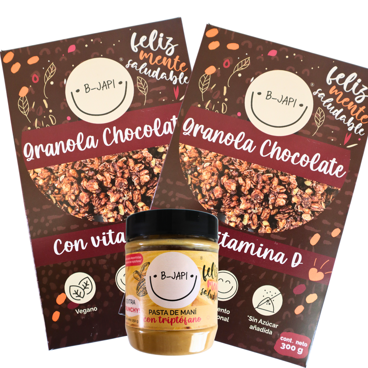 🏷️ Pack Desayuno Feliz: 2 Granolas + 1 Mantequilla de Maní B-Japi Chile