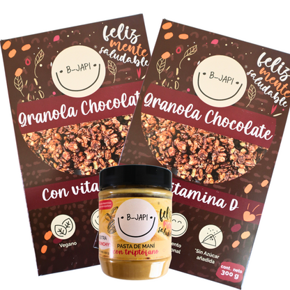 🏷️ Pack Desayuno Feliz: 2 Granolas + 1 Mantequilla de Maní B-Japi Chile